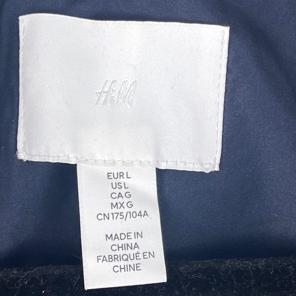 H&M Houndstooth Shacket Deep Navy/Cream/Tan Size L - Picture 12 of 13